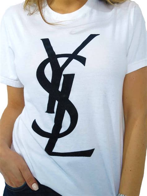 ysl logo t shirt|saint laurent t shirt small.